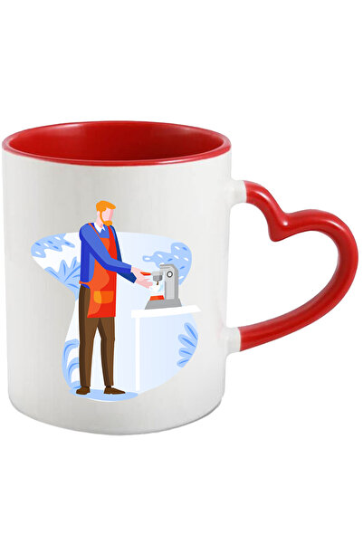 StoryGift Romania Cana Cu Cafetiera, Barista, Cafea, Multicolor 330 ml, Ceram...