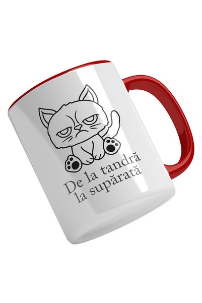 StoryGift Romania Angry Cat Mug, Text From Tender To Angry, Animal Lovers Bl,...