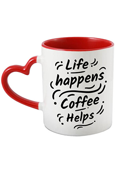 StoryGift Romania Cana Cu Mesaj In Engleza Life Happens Coffee Helps, Cafea, ...