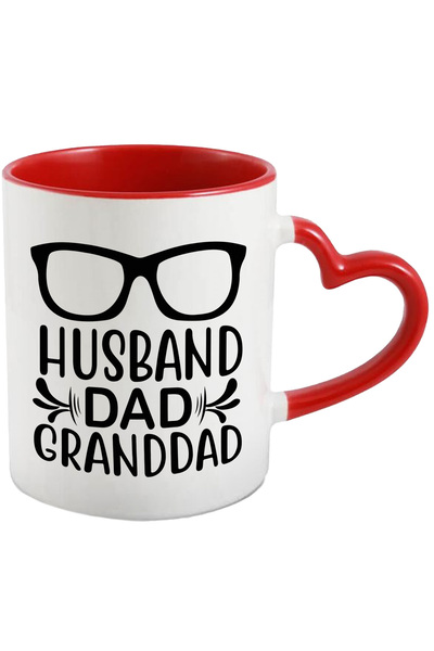 StoryGift Romania Cana cu ochelari si textul "Husband, dad, granddad" - sot t...