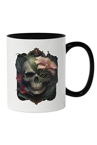 StoryGift Romania Cana Cu Craniu Uman In Natura, Desen Stil Hena Pe Frunte, F...