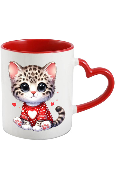 StoryGift Romania Cana cu un pui de ghepard care poarta o bluza cu inimioare ...