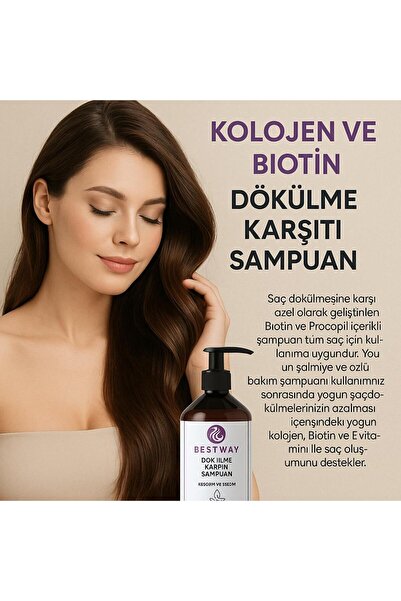 BESTWAY KUAFÖR & GÜZELLİK SALONU شامبو مضاد للتساقط بالكولاجين والبيوتين