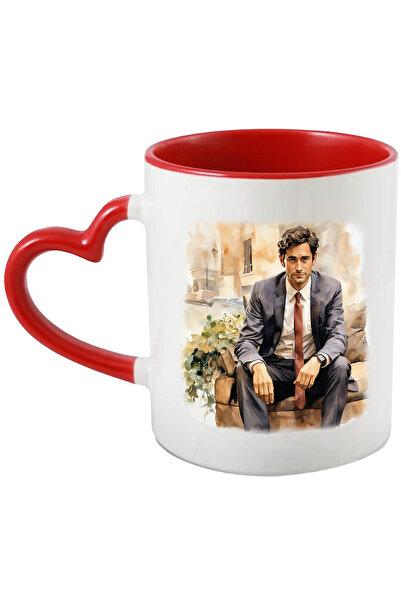 StoryGift Romania Cana Cu Jim Halpert, The Office, Serial TV, Comedie, Multicolor 330 ml, Ceramica, Cu Maner Inim