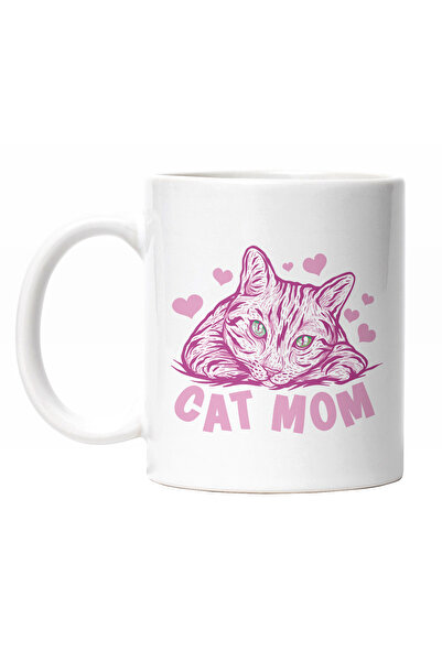 StoryGift Romania Cana Cu Pisica Draguta Roz Dormind, Mesaj In Engleza Cat Mo...