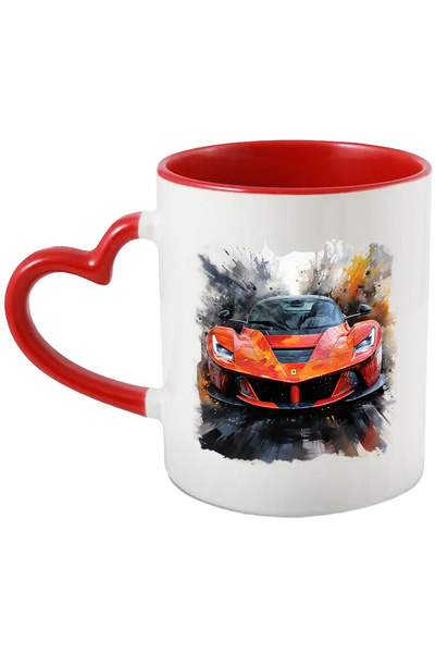 StoryGift Romania Cana Cu Masina Sport, Lux, Ilustratie, Watercolor, Abstract...