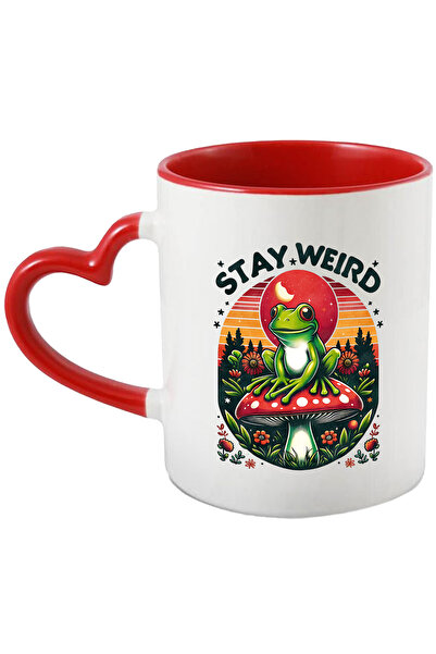 StoryGift Romania Cana cu mesajul "Stay weird", stilul hippie, cultura, ilust...