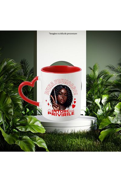 StoryGift Romania Girl Mug With Gloss Funny Text I Turn All Eyes, 330ml, Ceramic with Hand, With, STG