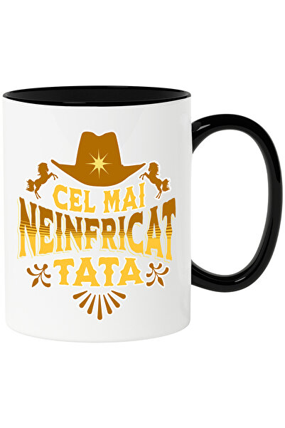 StoryGift Romania Cana cu Palarie Cowboy Cai Text Cel mai Neinfricat Tata, Fa...