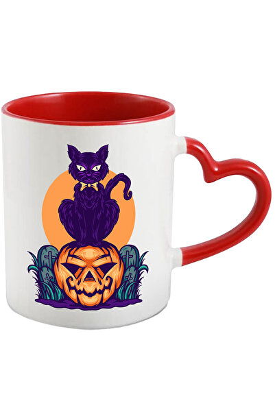 StoryGift Romania Cana Cu Halloween: Pisica, Dovleac, Cimitir, Cruci, Noapte,...