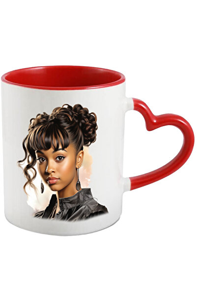 StoryGift Romania Cana Cu China Anne McClain, Cantareata, Artist, Muzica, Multicolor 330 ml, Ceram, Cu Maner Inim