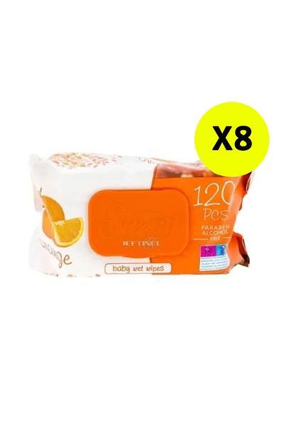 Sleepy ORANGE WET WIPES 120PCS x8
