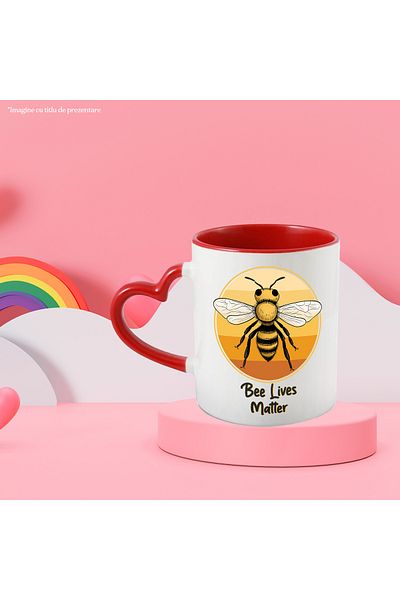 StoryGift Romania Bee mug with the message "Bee Lives Matter", bee lives matter, "sun", With,STG