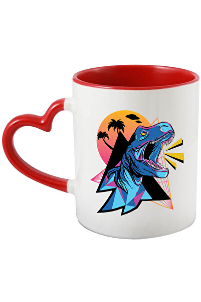 StoryGift Romania Cana Cu Dinozaur, Palmieri, Geometric, Nori, Retro, Multico...