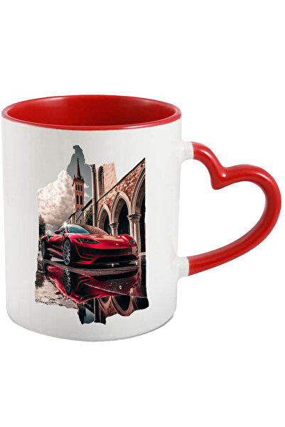 StoryGift Romania Cana Cu Masina Rosie, Noua, Viteza, Curse, Ferrari,Ceramica...