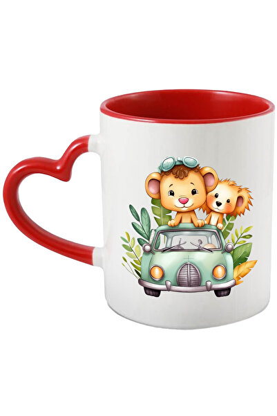 StoryGift Romania Cana cu 2 pui de leu care se plimba cu o masina | ilustrati...