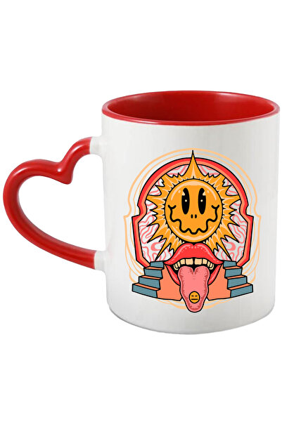 StoryGift Romania Cana Cu Ilustratie Hippie, Soare, Scari, Limba, Gura, Stick...