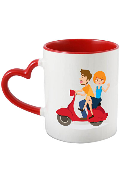 StoryGift Romania Cana Cu Scooter, Cuplu, Condus, Multicolor 330 ml, Ceramica...