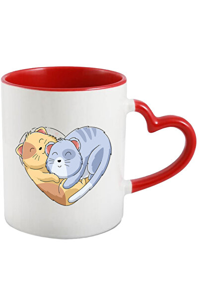 StoryGift Romania Cana Cu Inima, Pisici, Imbratisare, Multicolor 330 ml, Cera...