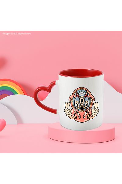 StoryGift Romania Mug With Alien, Hallucination, Eyes, Gloves, Earrings, Horns, Rainbow, Lot, With, STG