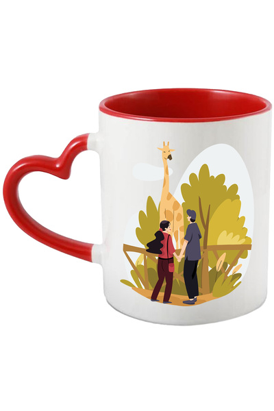 StoryGift Romania Cana Cu Zoo, Girafa, Natura, Cuplu, Intalnire, Animal, mult...