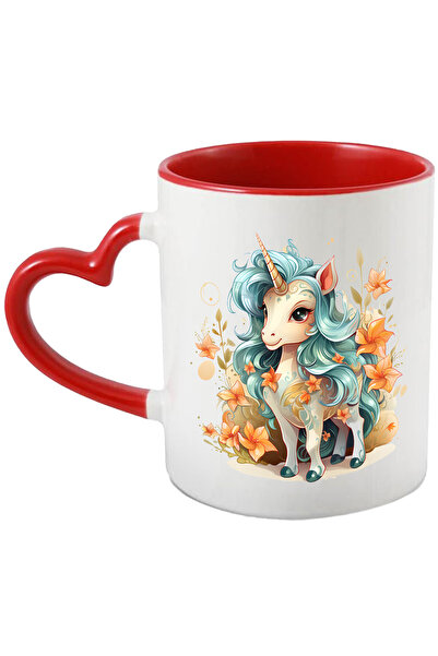 StoryGift Romania Cana cu un unicorn vesel | ilustratie | zambeste | flori po...