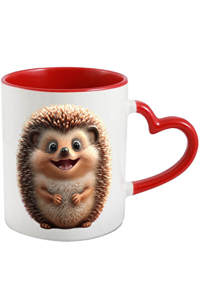 StoryGift Romania Cana cu Portret Arici Dragut, Fericit, Zambaret, Maroniu, I...