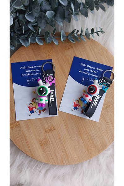 ATÖLYEM BURADA Karne Day Gift Three-Dimensional Keychain 5 Pieces (with Bag)
