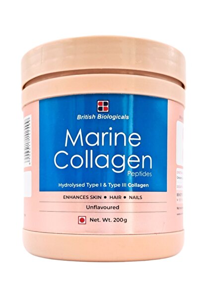 British Biologicals مسحوق الكولاجين البحري غير المنكه 200 جرام
