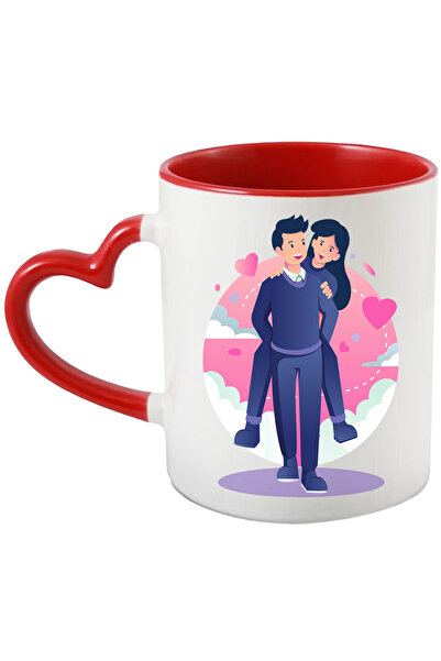 StoryGift Romania Cana Cu Cuplu, Indragostiti, Inimi, Cer, Multicolor 330 ml,...