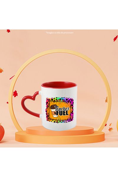 StoryGift Romania Mug with the message "Teacher fuel", illustration, school, pupils, students, teachers, , With ,STG .
