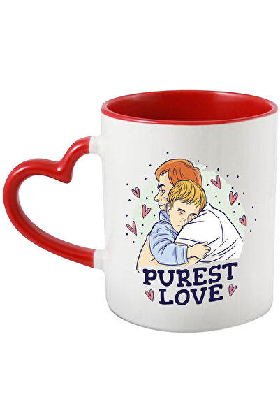 StoryGift Romania Cana Cu Mesaj In Engleza Purest Love, Parinte, Copil, Tata, Multicolor 330 ml, C, Cu Maner Inim