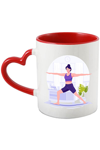 StoryGift Romania Cana Cu Yoga, Echipament, Plante, Sport, Multicolor 330 ml,...