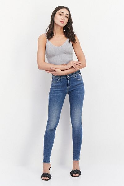 Replay Women Super Skinny Fit Wash Stretchable Denim, Blue