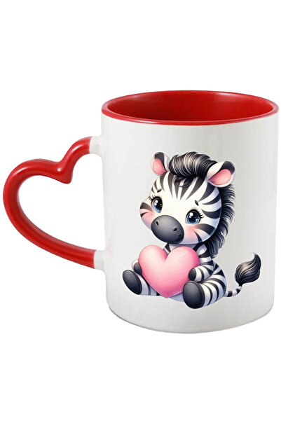 StoryGift Romania Cana cu o zebra care tine o inima in brate | ilustratie | i...