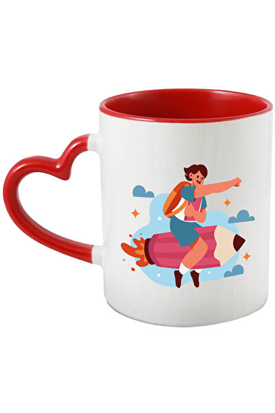 StoryGift Romania Cana Cu Creion, Racheta, Flacari, Stele, Cer, Nori, Student...