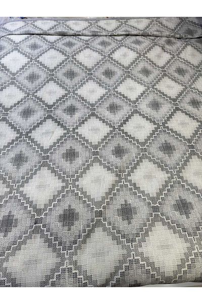 ŞENER HOME Canvas Pattern Printed 200x240 cmDouble (BATTAL) Single Pike - Gray