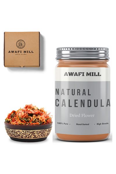 AWAFI MILL Calendula Flower | Dried Marigold - Bottle of 100 gram / 3.5 Oz