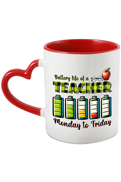 StoryGift Romania Cana cu mesajul "Battery life of a teacher Monday to Friday...