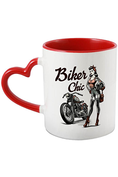 StoryGift Romania Cana cu mesajul "Biker chic", ilustratie, stil retro, vechi...