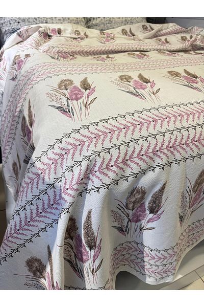 ŞENER HOME Ekin Pattern Printed 200X240 Cm. Double (Battal) Single Pike - Pink