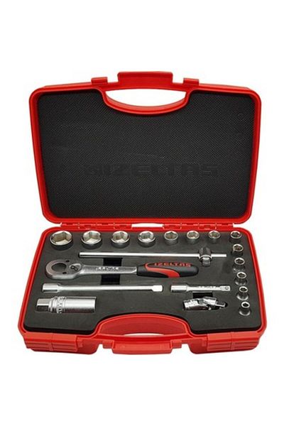 İzeltaş İzeltaş 3/8" Six Corner Socket Set 19 Pieces