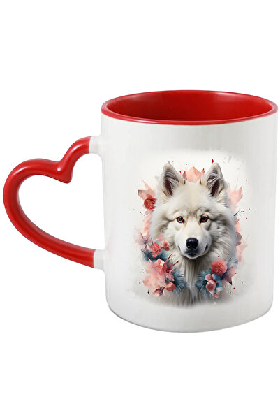 StoryGift Romania Cana Cu Lup, Flori, Frunze, Ilustratie Abstracta, Animal Sa...