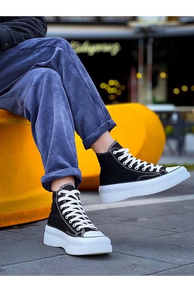 BOA Kb-Cx-3 Kuback Long Black Linen White High Sole Sports Shoes