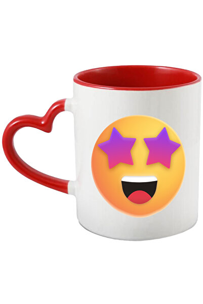 StoryGift Romania Cana Cu Emoticon, Emoji, Stele, Ochi, Impresionat, Multicol...