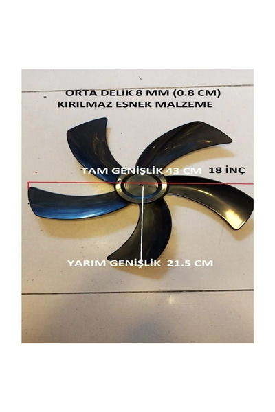 ÖZ BEYAZ EŞYA Wf 18 Mx Muadil Vantilatör Pervanesi 5 Kanat Kırılmaz Malzeme 1