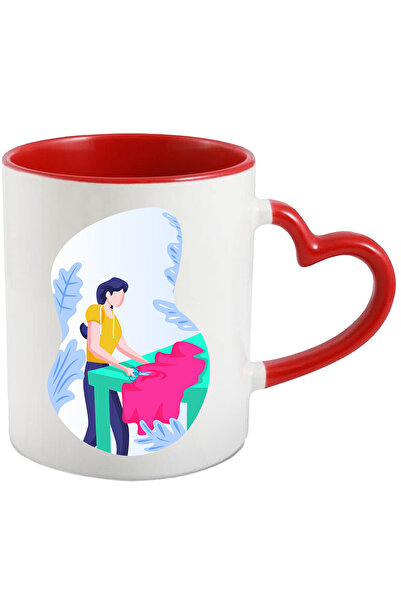 StoryGift Romania Cana Cu Croitorie, Foarfeca, Material, Haina, Multicolor 33...