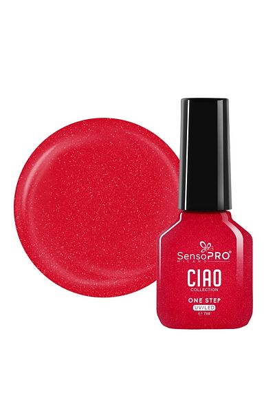 SensoPRO Milano One Step SensoPRO Milano Semi-Permanent Nail Polish, CIAO Collection - Red Sparkle 7ml