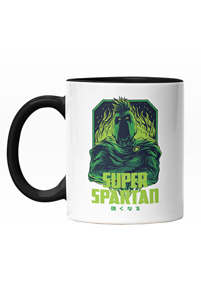 StoryGift Romania Cana Cu Portret Spartan In Flacari Cu Creasta, Text In Engl...