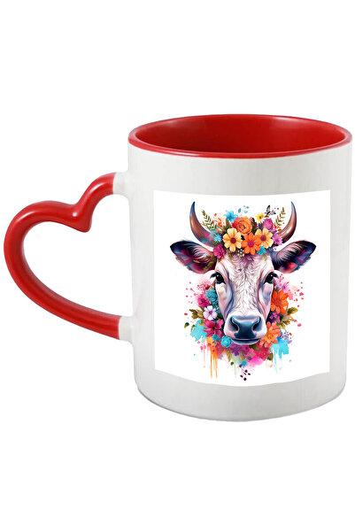 StoryGift Romania Cana cu un cap de vacuta | ilustratie | natura | flori dive...